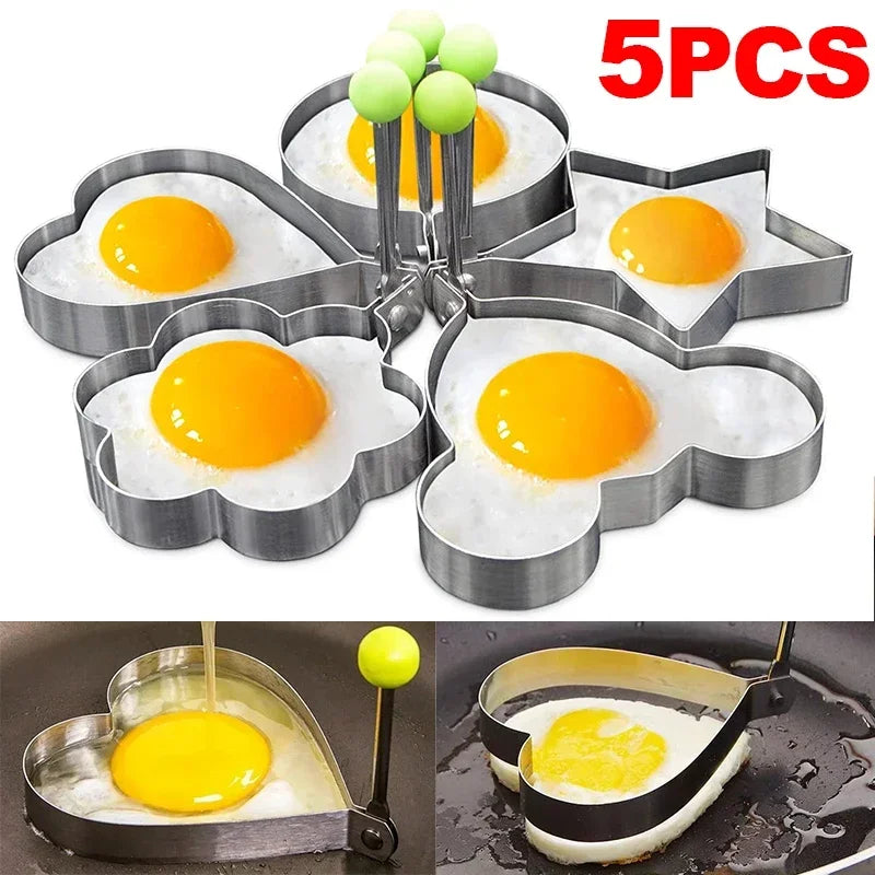 New Stainless Steel Fried Egg Mold Heart Pancake Maker Breakfast Baking Omelette Rings Cooking Tools Kitchen Accessories Gadget